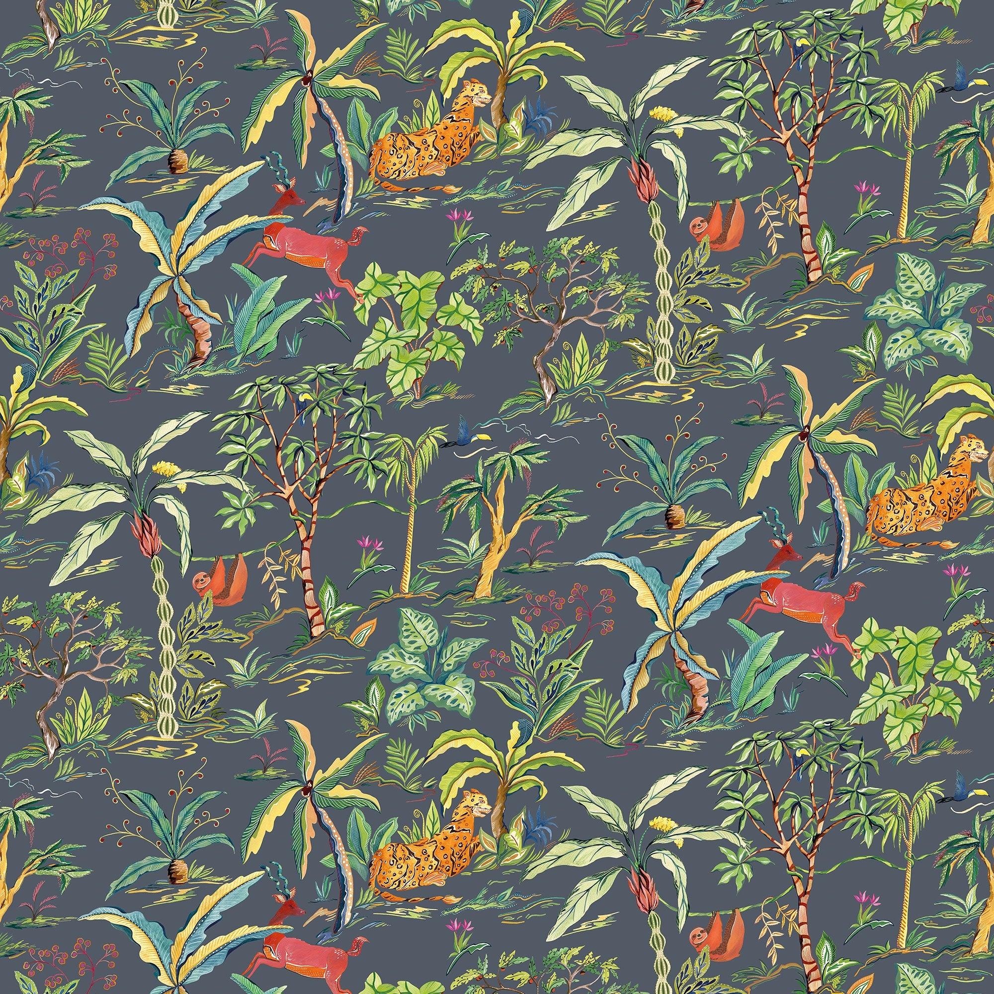 W8036-01 Salento Midnight / Apple. Wallpaper by Osborne & Little