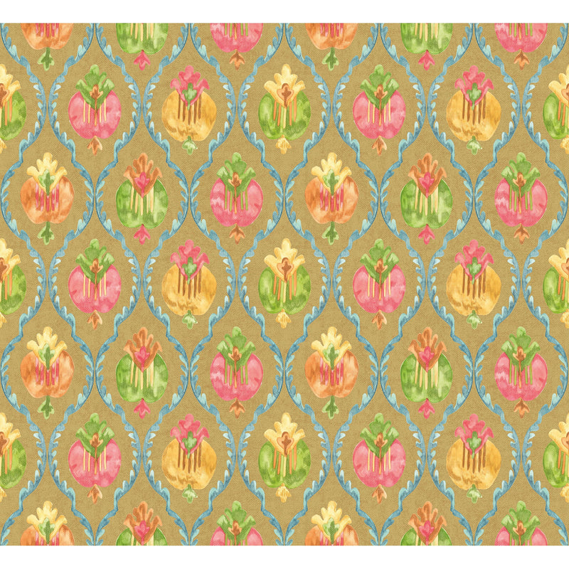 W8121-02 Mysore Metallic Gold Wallpaper by Osborne & Little