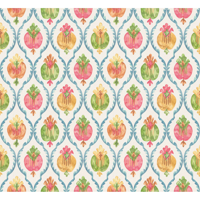 W8121-03 Mysore Ivory / Multi Wallpaper by Osborne & Little