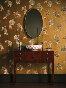 W8123-01 Aquaria Metallic Gold Wallpaper by Osborne & Little