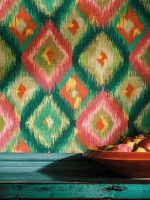 W8124-01 Xanadu Teal / Pink Wallpaper by Osborne & Little