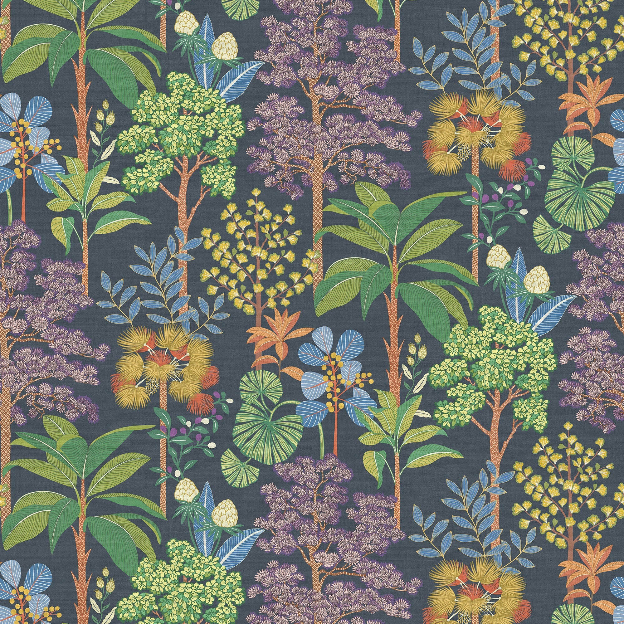 W8125-01 Arboreta Midnight / Multi Wallpaper by Osborne & Little