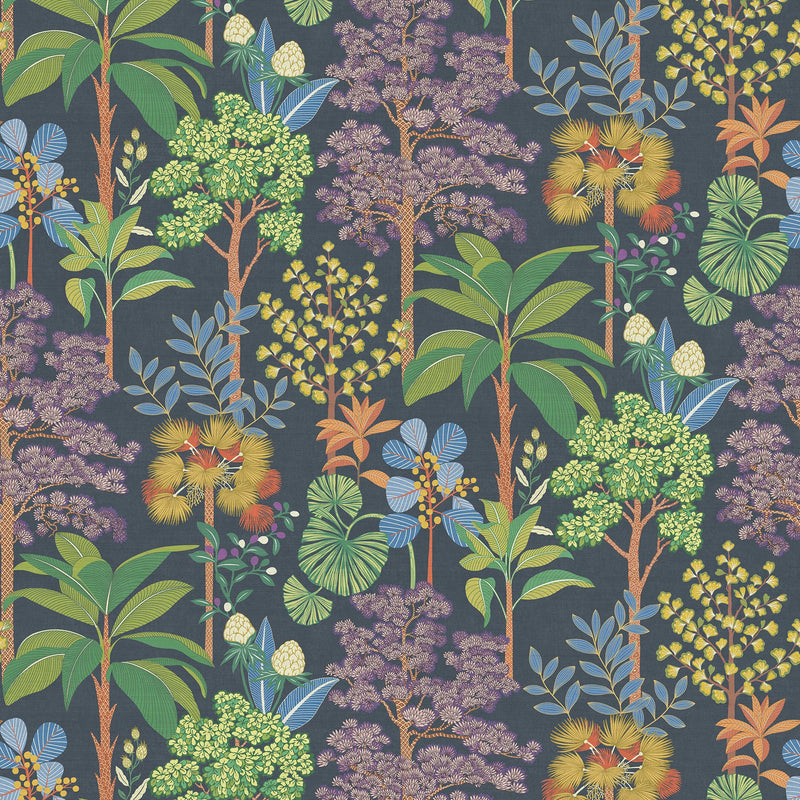 W8125-01 Arboreta Midnight / Multi Wallpaper by Osborne & Little