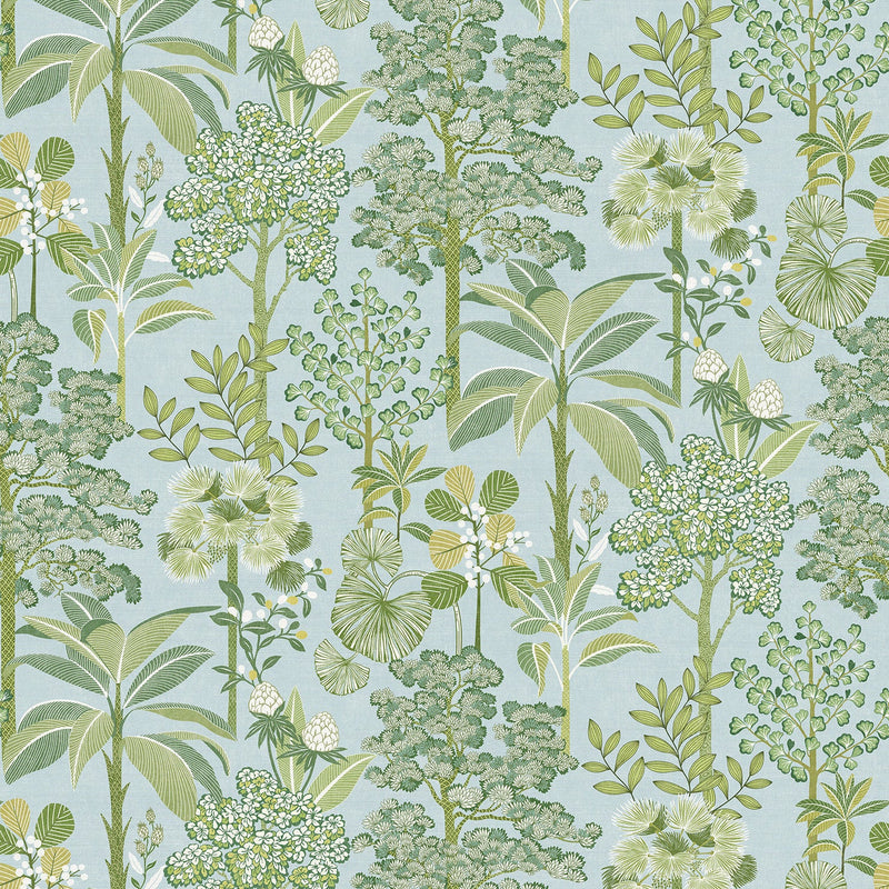 W8125-02 Arboreta Sky / Leaf Wallpaper by Osborne & Little