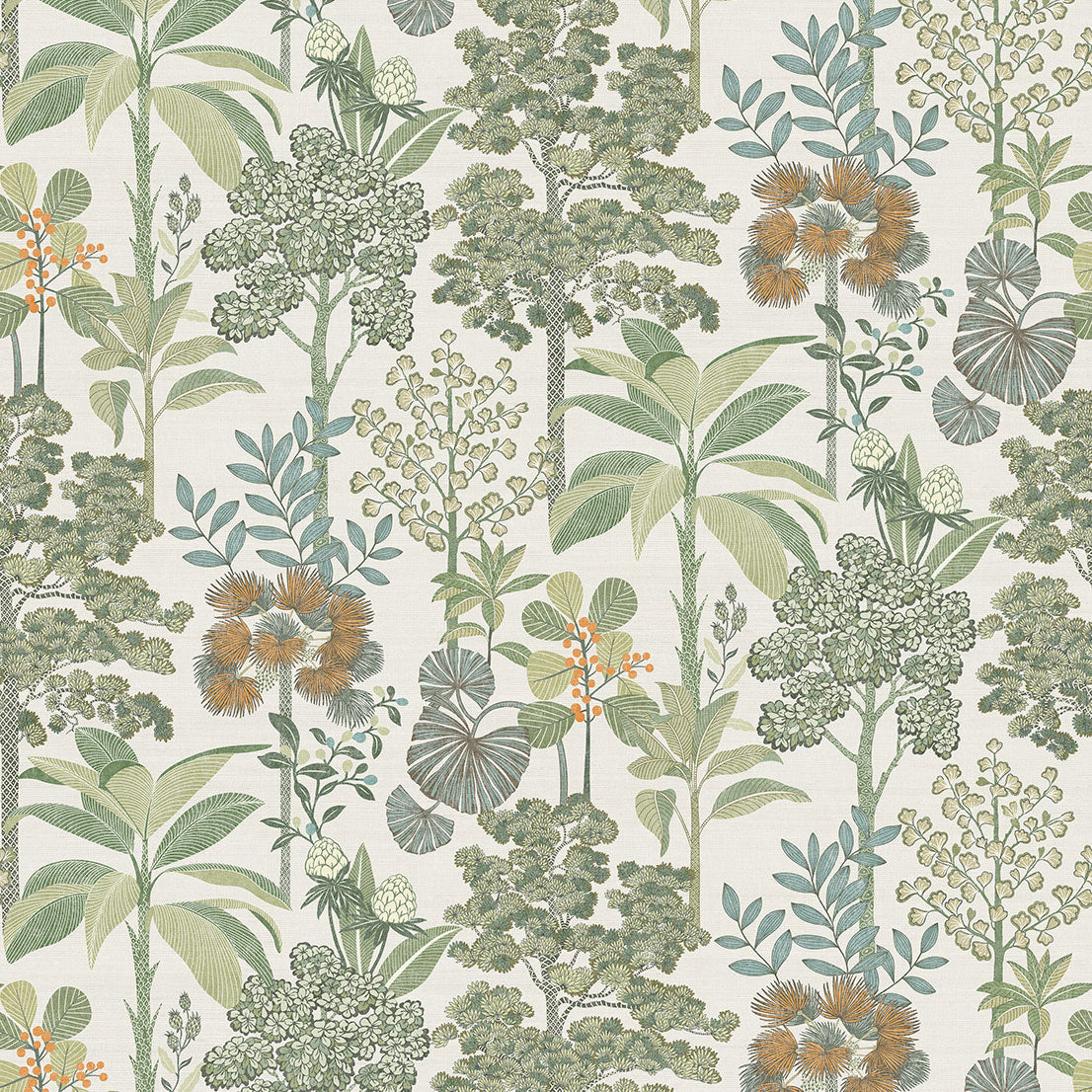 W8125-03 Arboreta Ivory / Sage Wallpaper by Osborne & Little