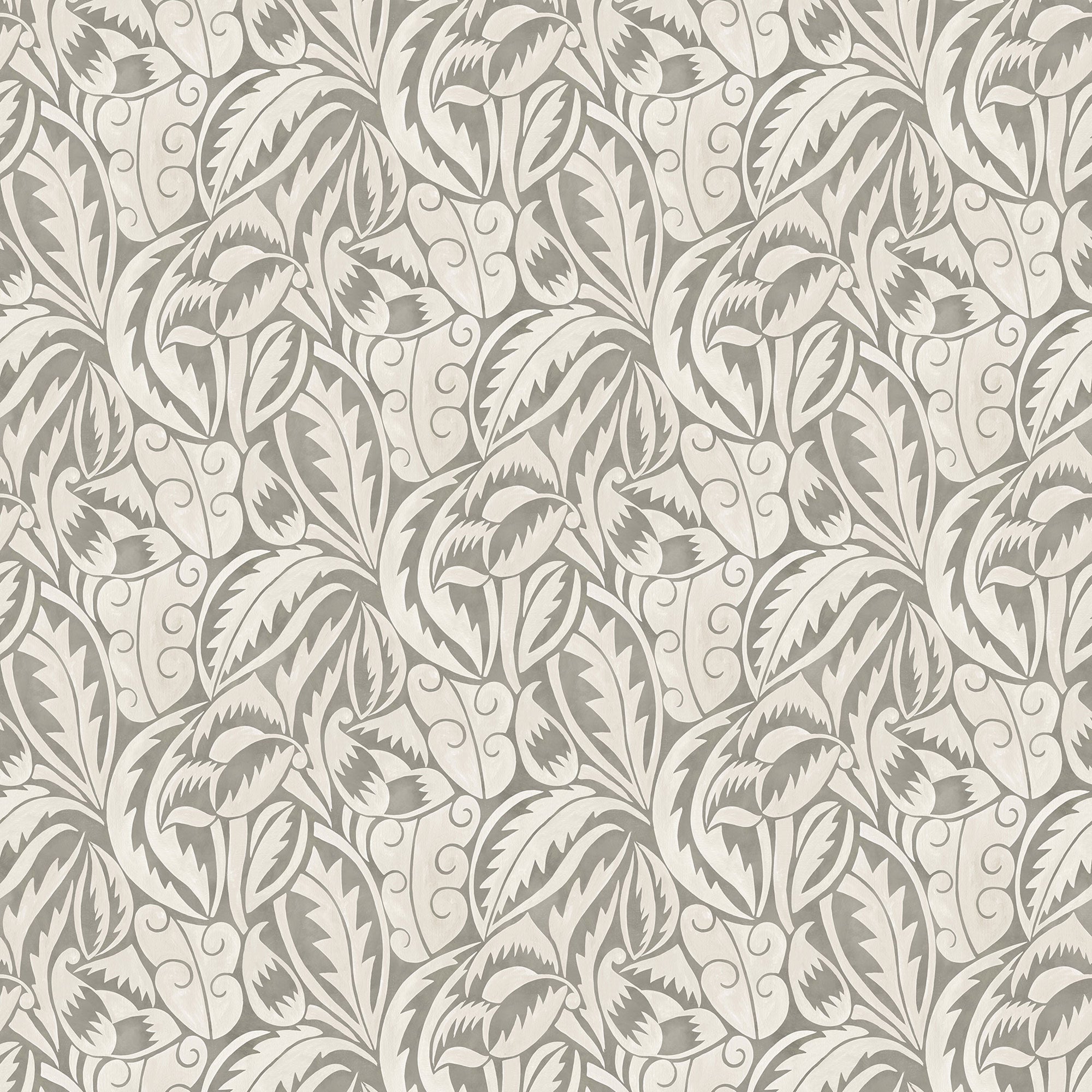 W8126-06 Dufy Leaf Charcoal Wallpaper by Osborne & Little