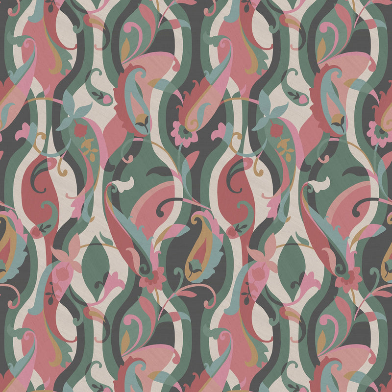 W8127-01 Castillo Celadon / Rose Wallpaper by Osborne & Little