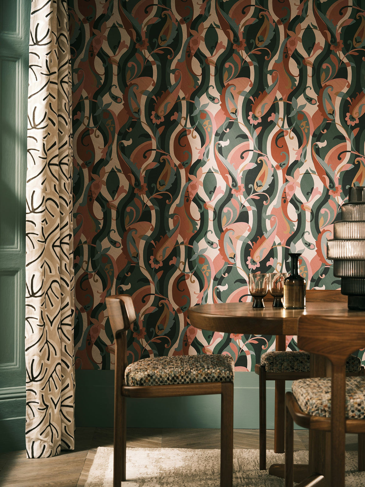 Castillo Celadon / Rose Belvedere Wallpaper Wallpaper by Osborne & Little
