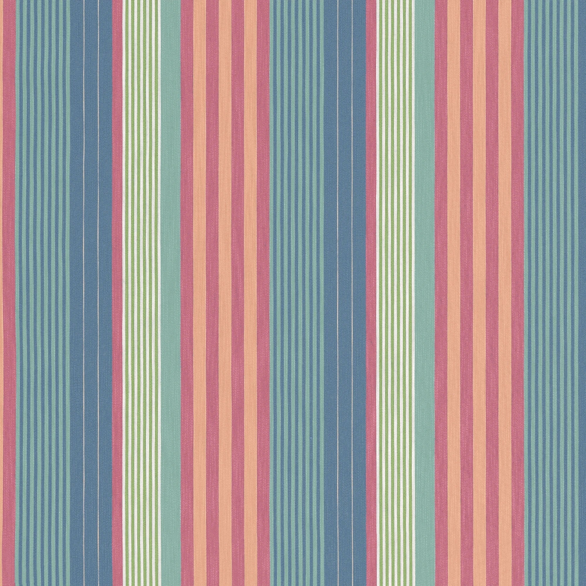 W81700 Esprit Stripe Cornflower and Peony Soleil Fabric by Thibaut