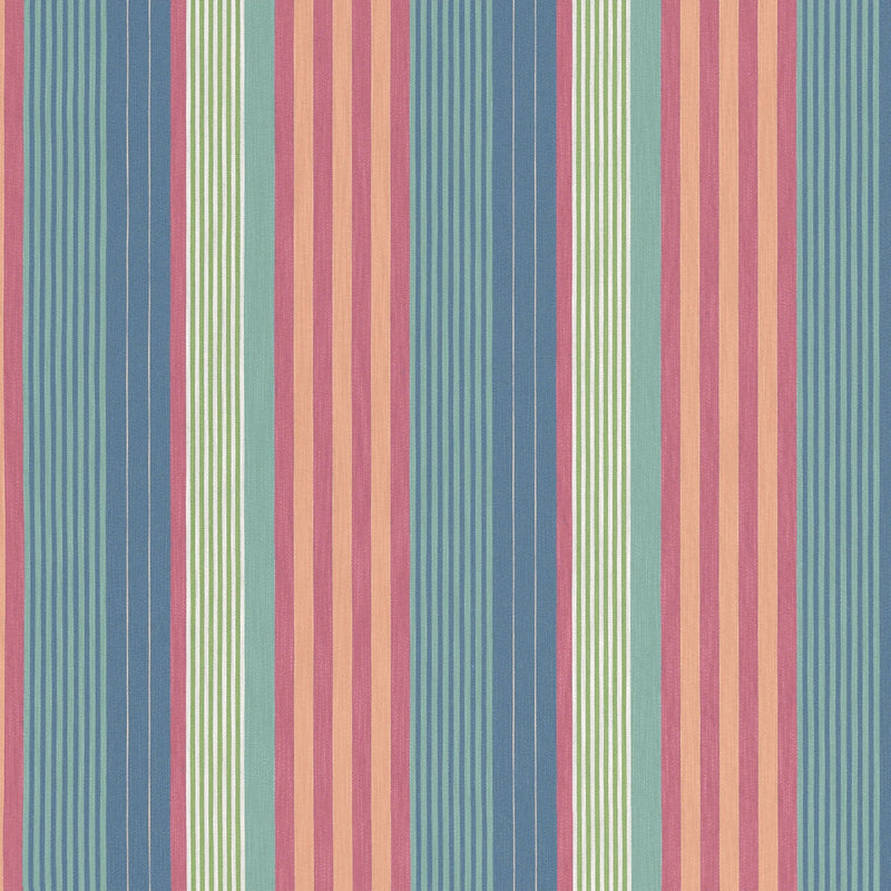 W81700 Esprit Stripe Cornflower and Peony Soleil Fabric by Thibaut