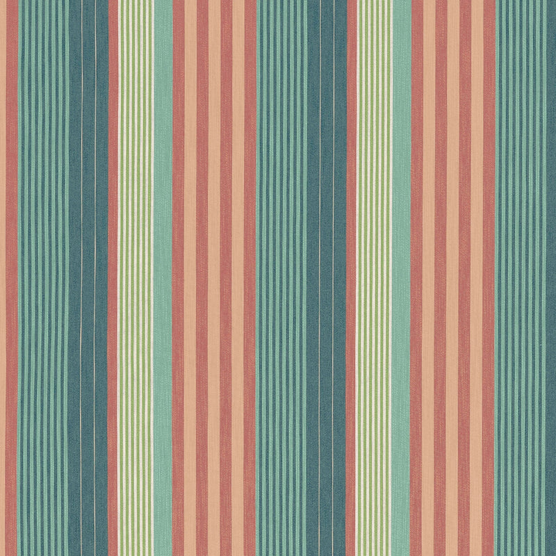 W81702 Esprit Stripe Pine and Mimosa Soleil Fabric by Thibaut