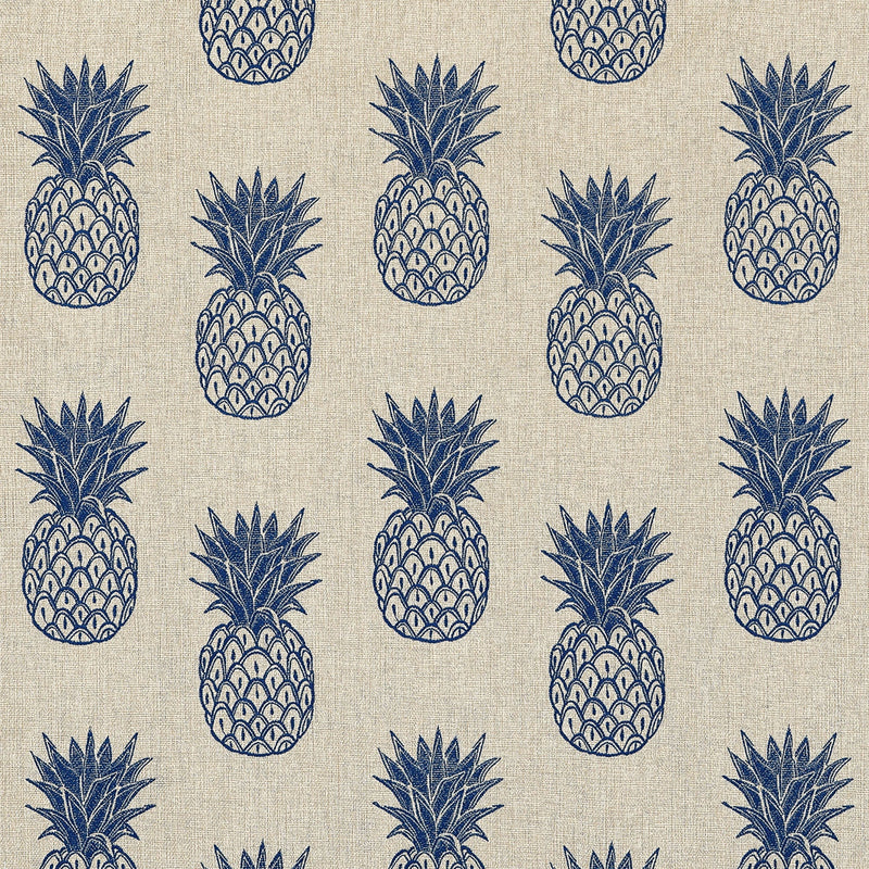 W81749 Pina Colada Navy Soleil Fabric by Thibaut