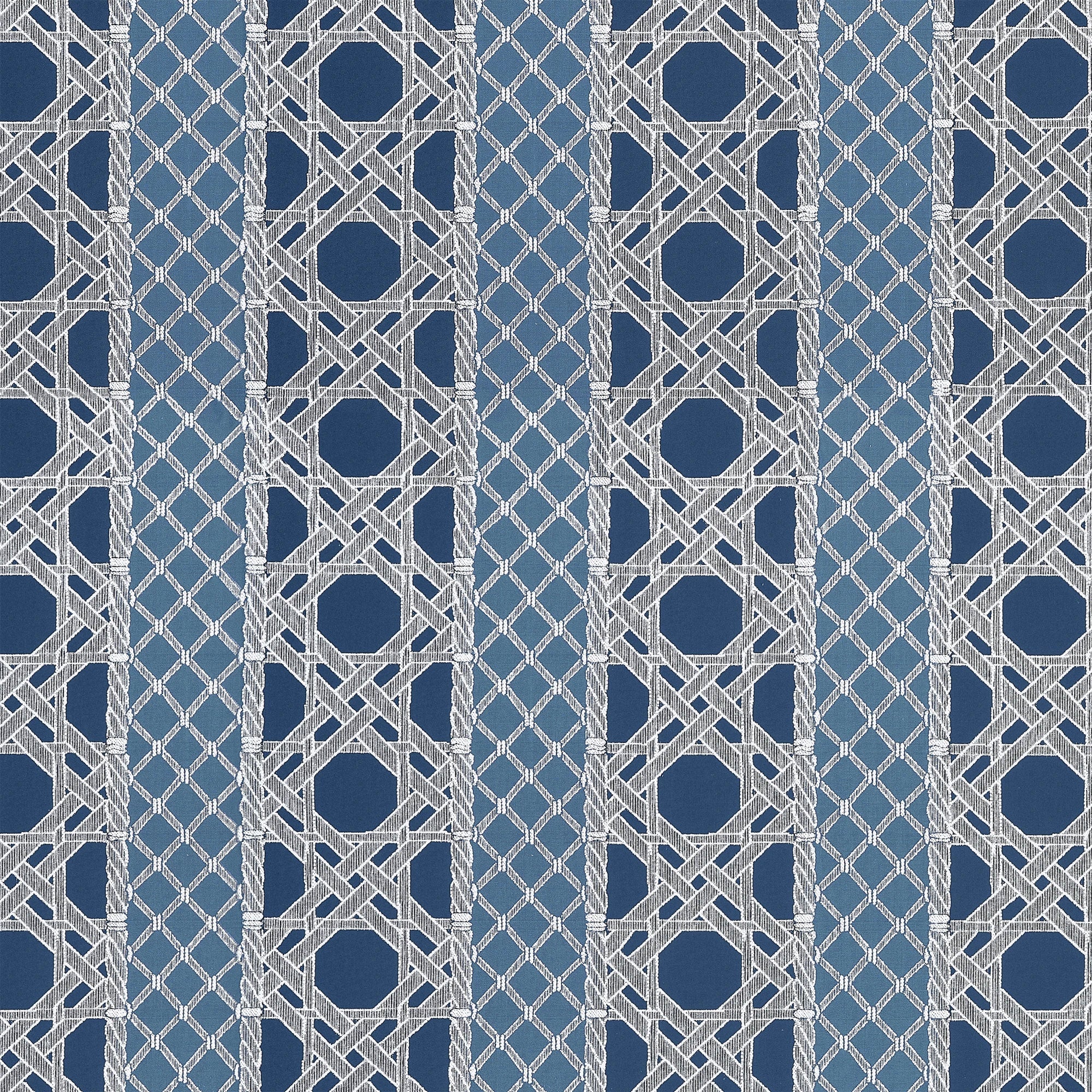W81775 Trelliage Navy and Cadet Soleil Fabric by Thibaut