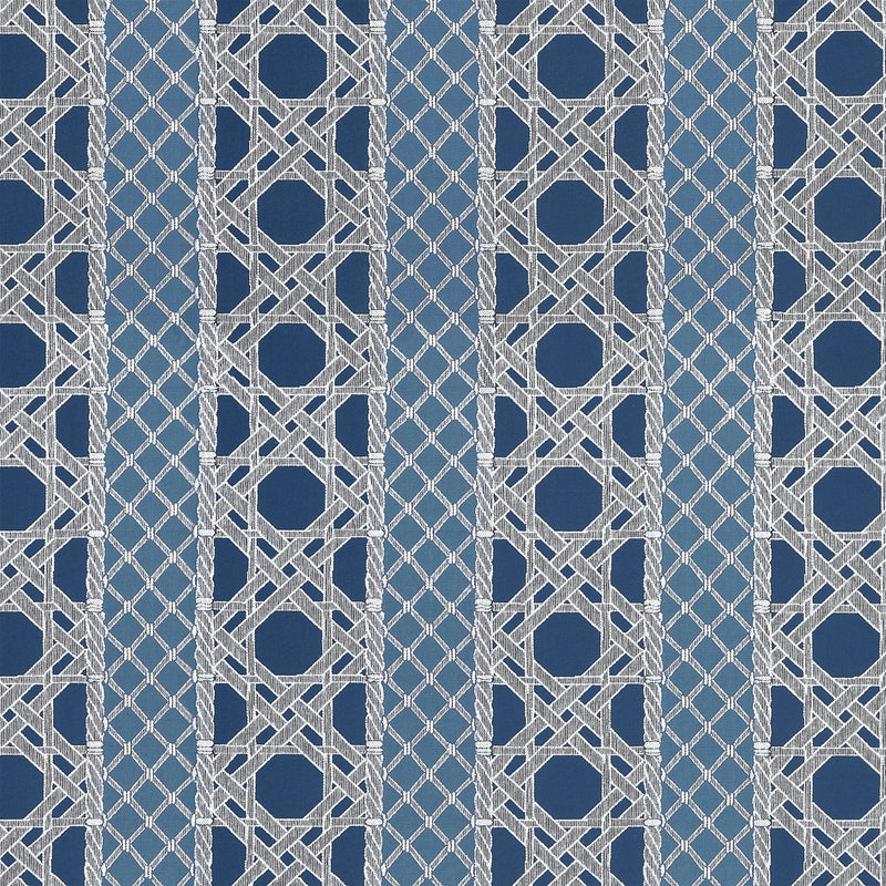 W81775 Trelliage Navy and Cadet Soleil Fabric by Thibaut