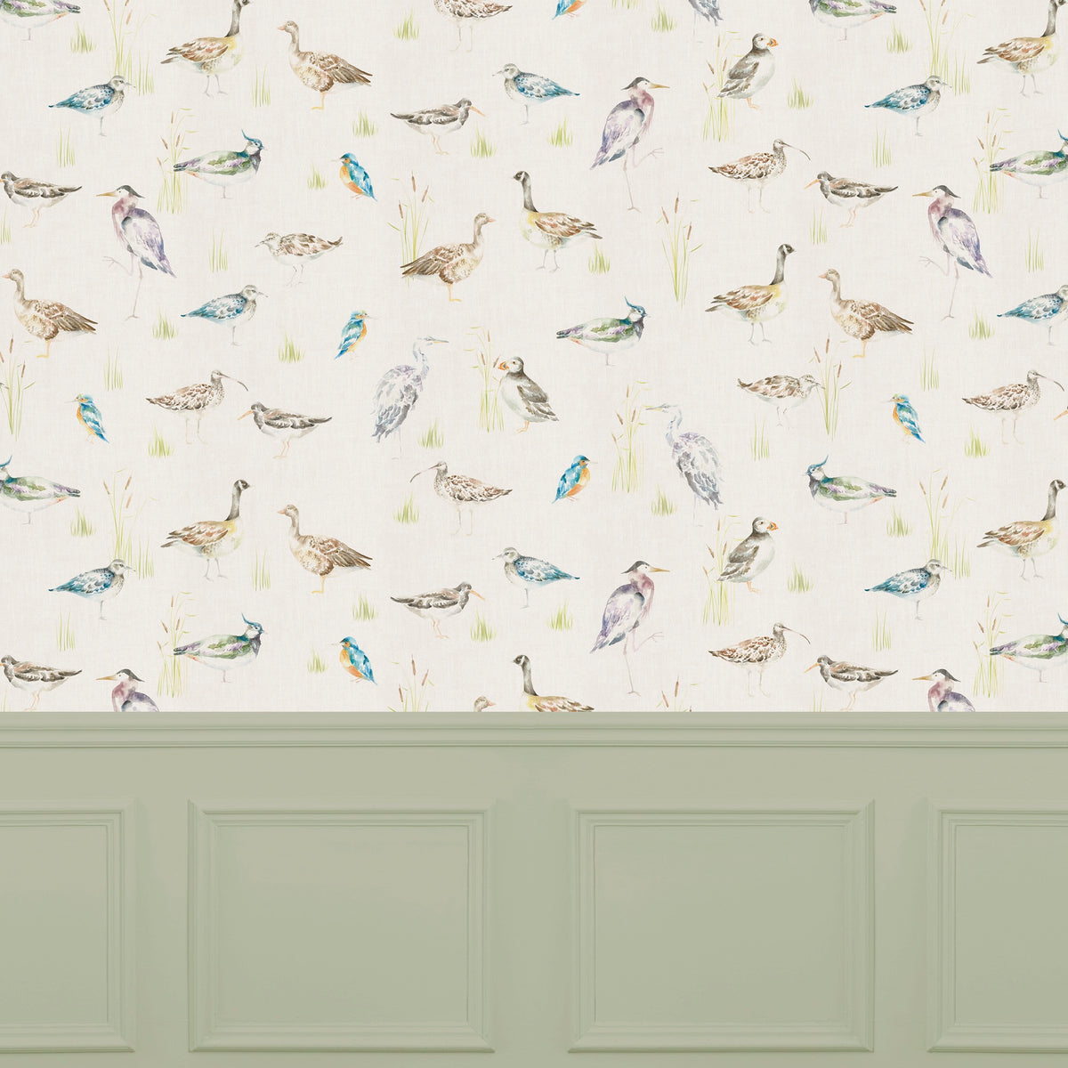 Waterfowl Linen Wallpaper by Voyage Maison | WATERFO/WPO/LIN