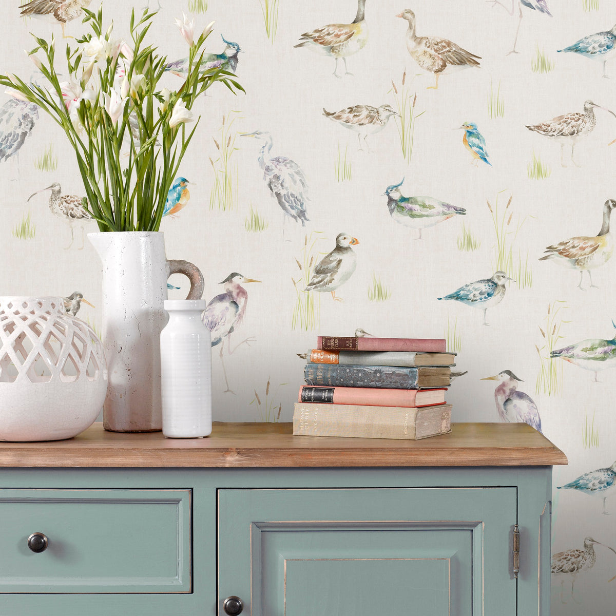 Waterfowl Linen Wallpaper by Voyage Maison | WATERFO/WPO/LIN