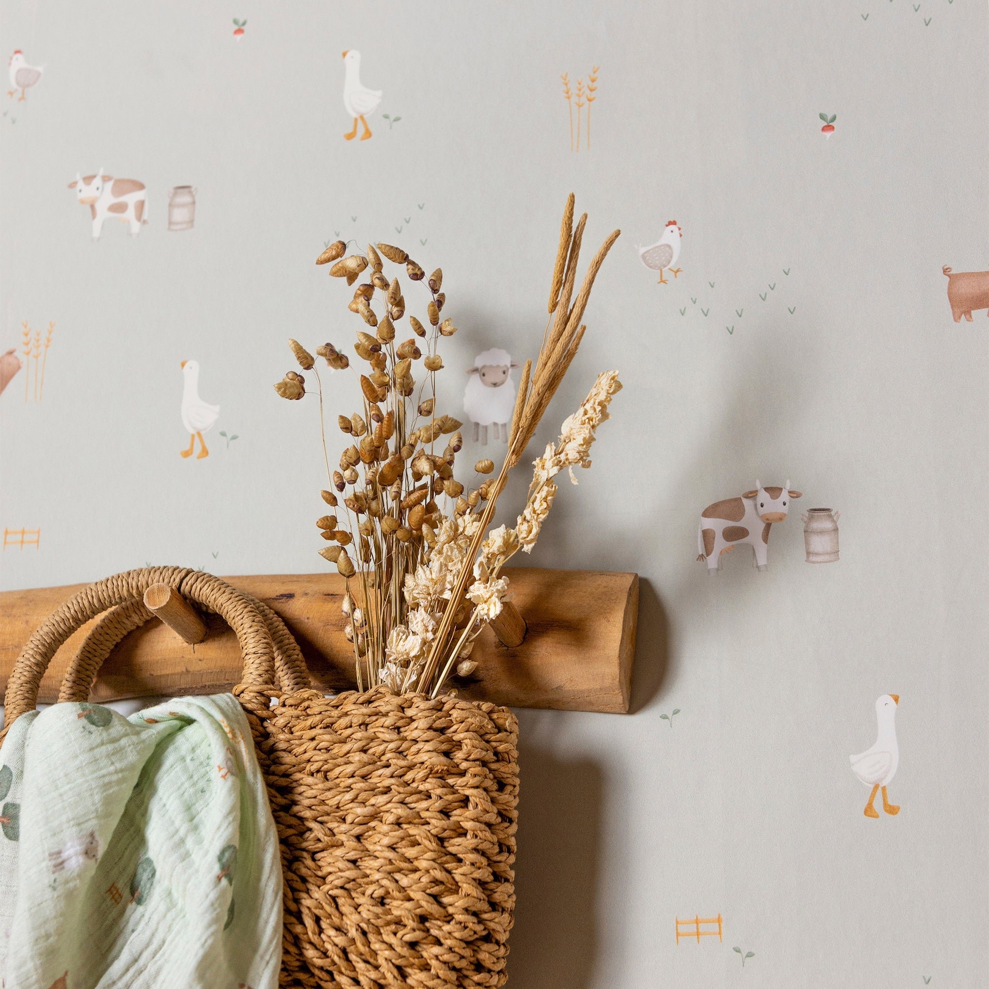 WD110022 Little Farm Multicolour Wallpaper by Little Dutch