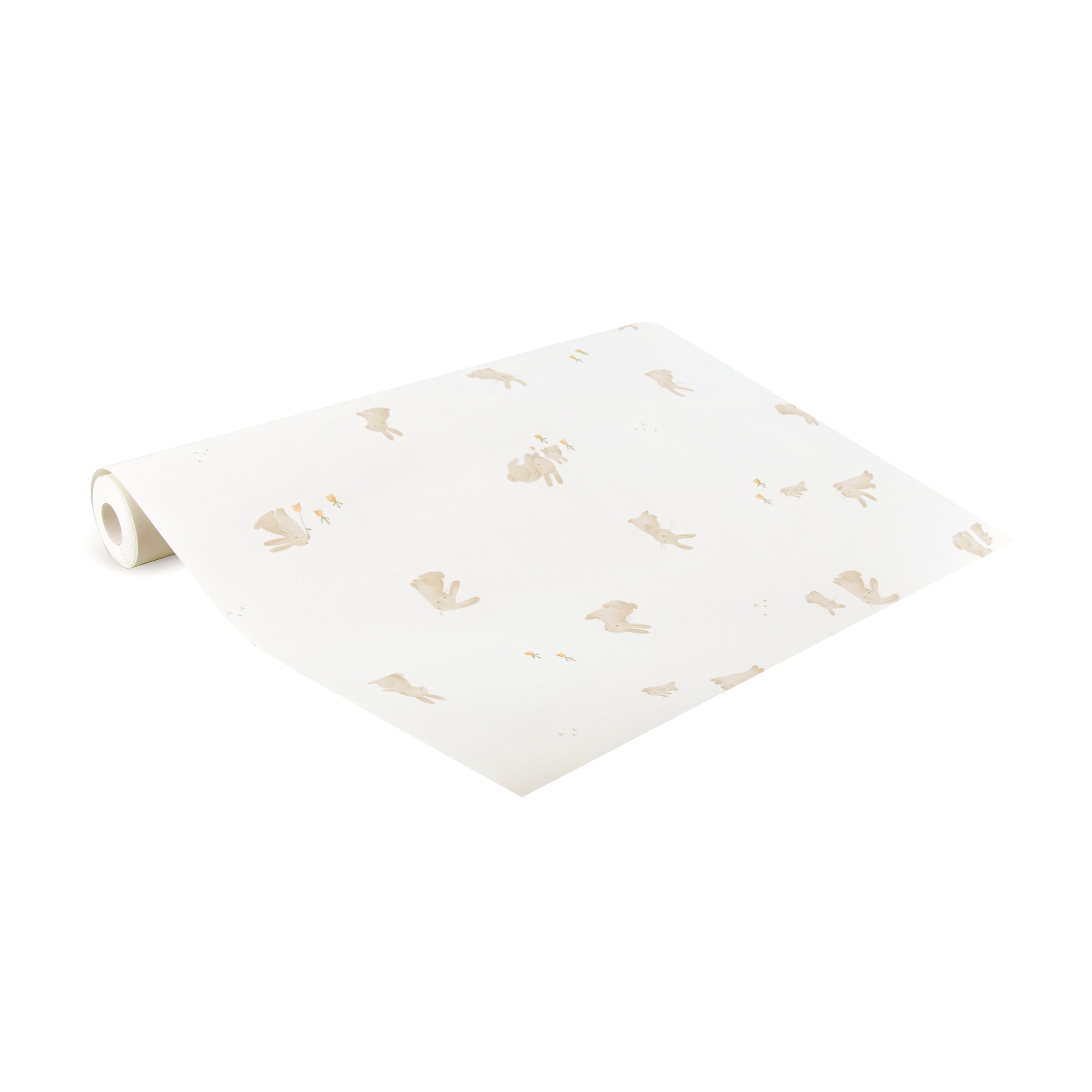 WD110023 Baby Bunny Brown/white Wallpaper by Little Dutch