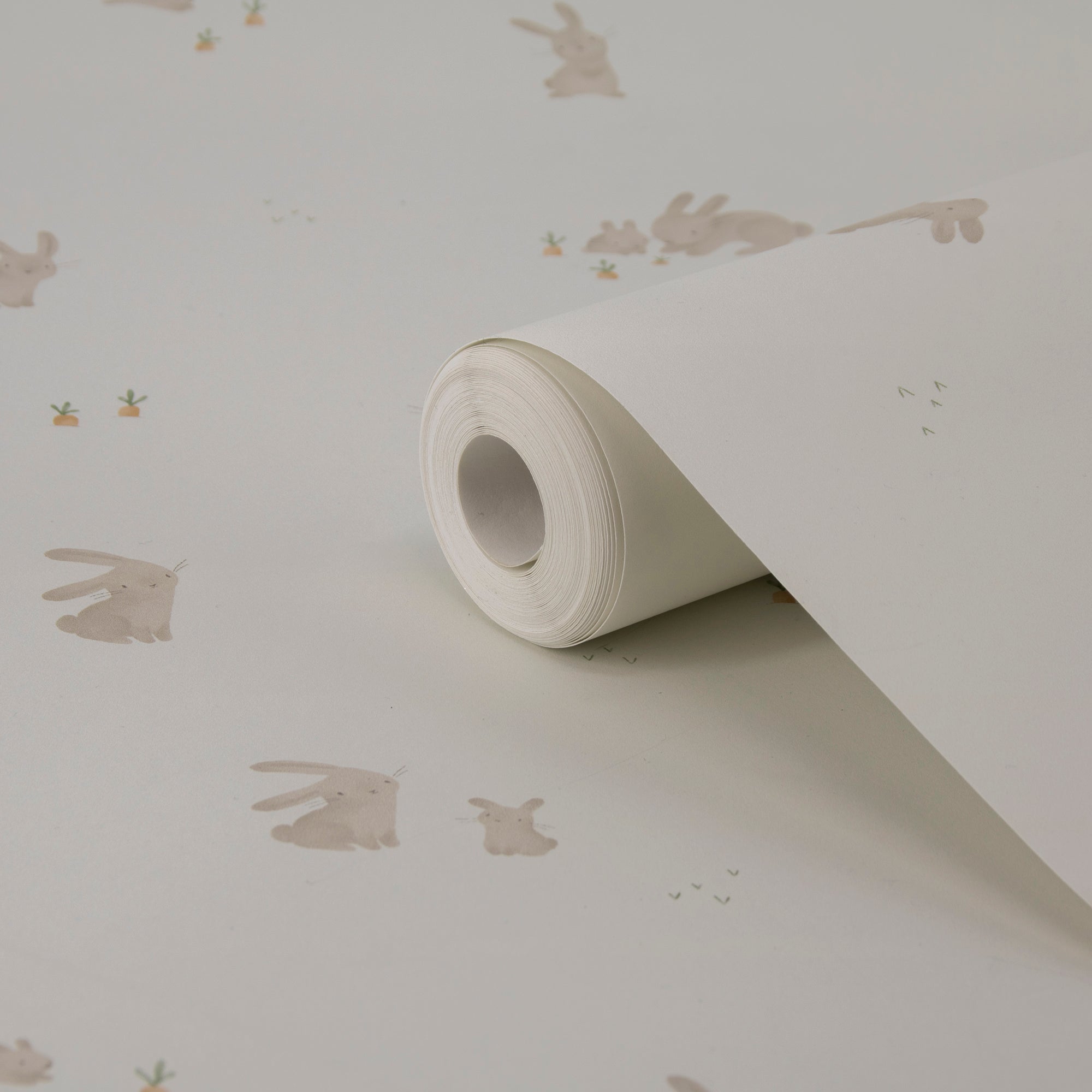 WD110023 Baby Bunny Brown/white Wallpaper by Little Dutch