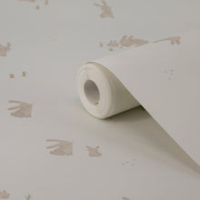 WD110023 Baby Bunny Brown/white Wallpaper by Little Dutch