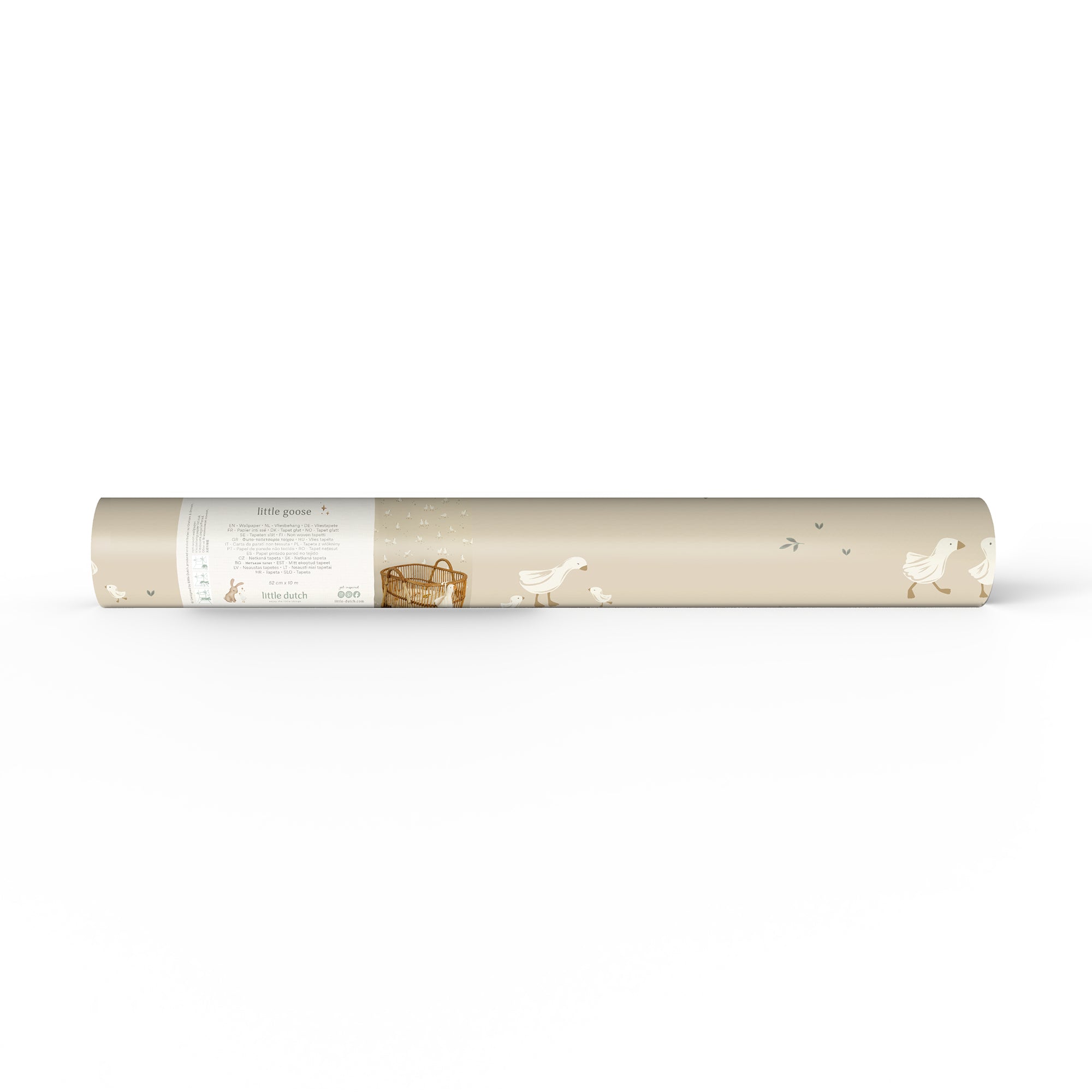 WD110032 Vliesbehang Little Goose Natural Beige/white Wallpaper by Lit