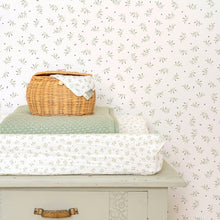 WD111034 Blueberry Leaves White/green Wallpaper by Little Dutch