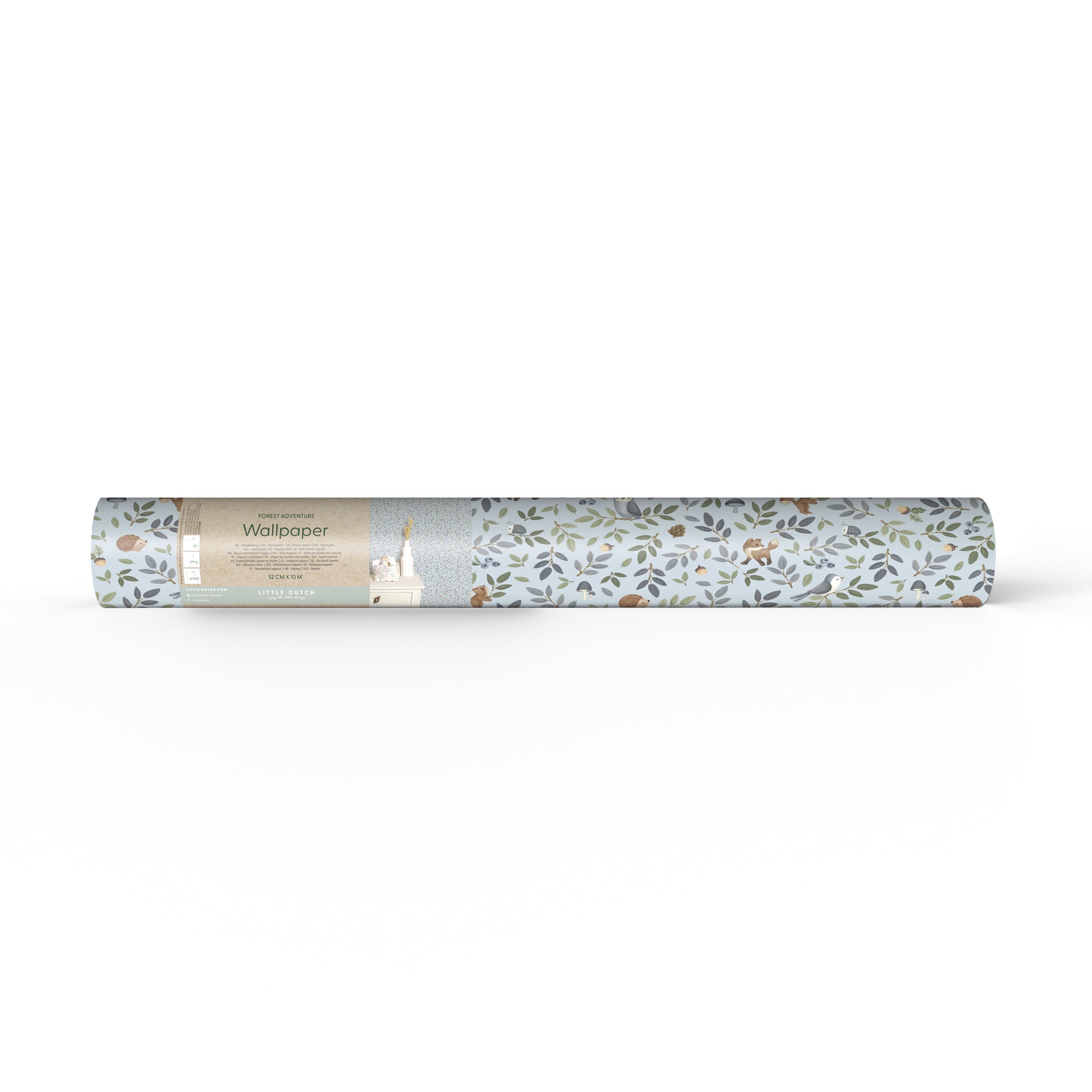 WD114030 Forest Adventure Blue/green Wallpaper by Little Dutch