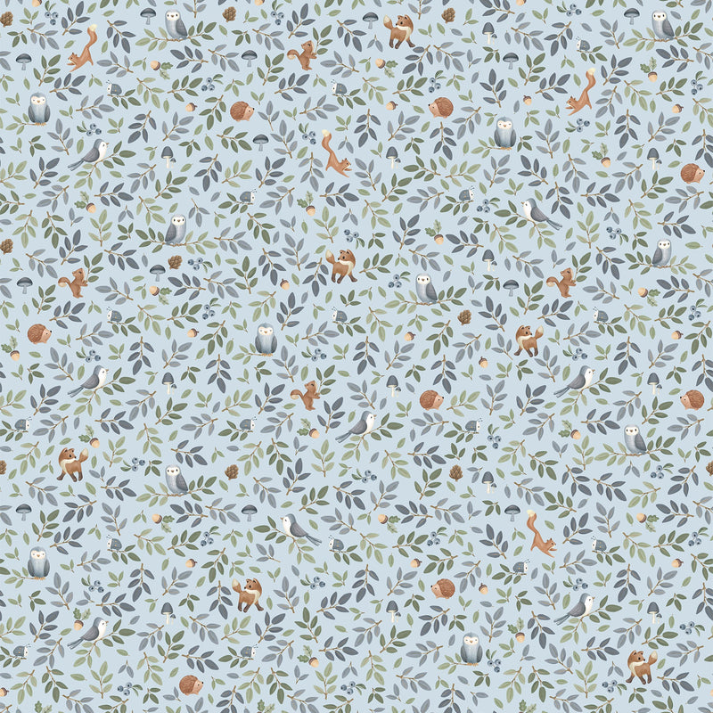 WD114030 Forest Adventure Blue/green Wallpaper by Little Dutch