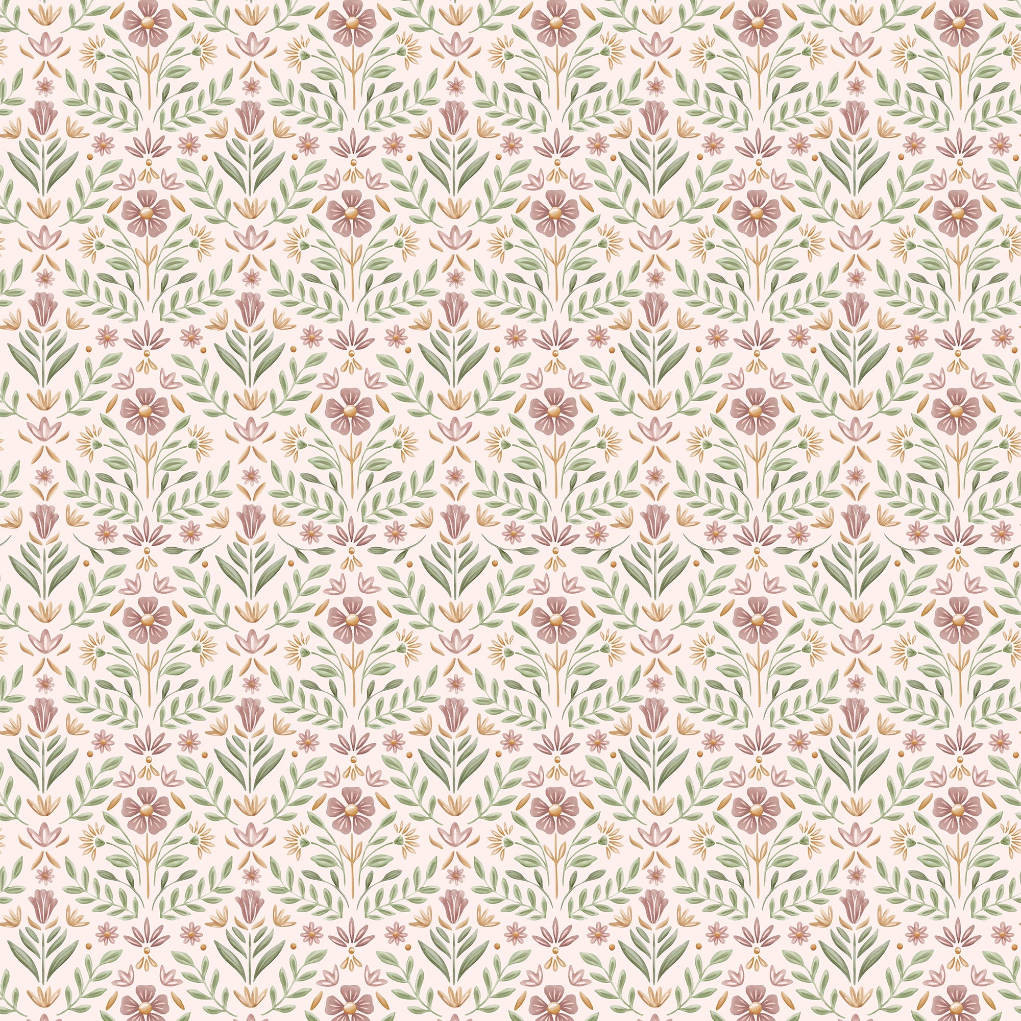 WD115031 Fairy Flowers Pink/green Wallpaper by Little Dutch