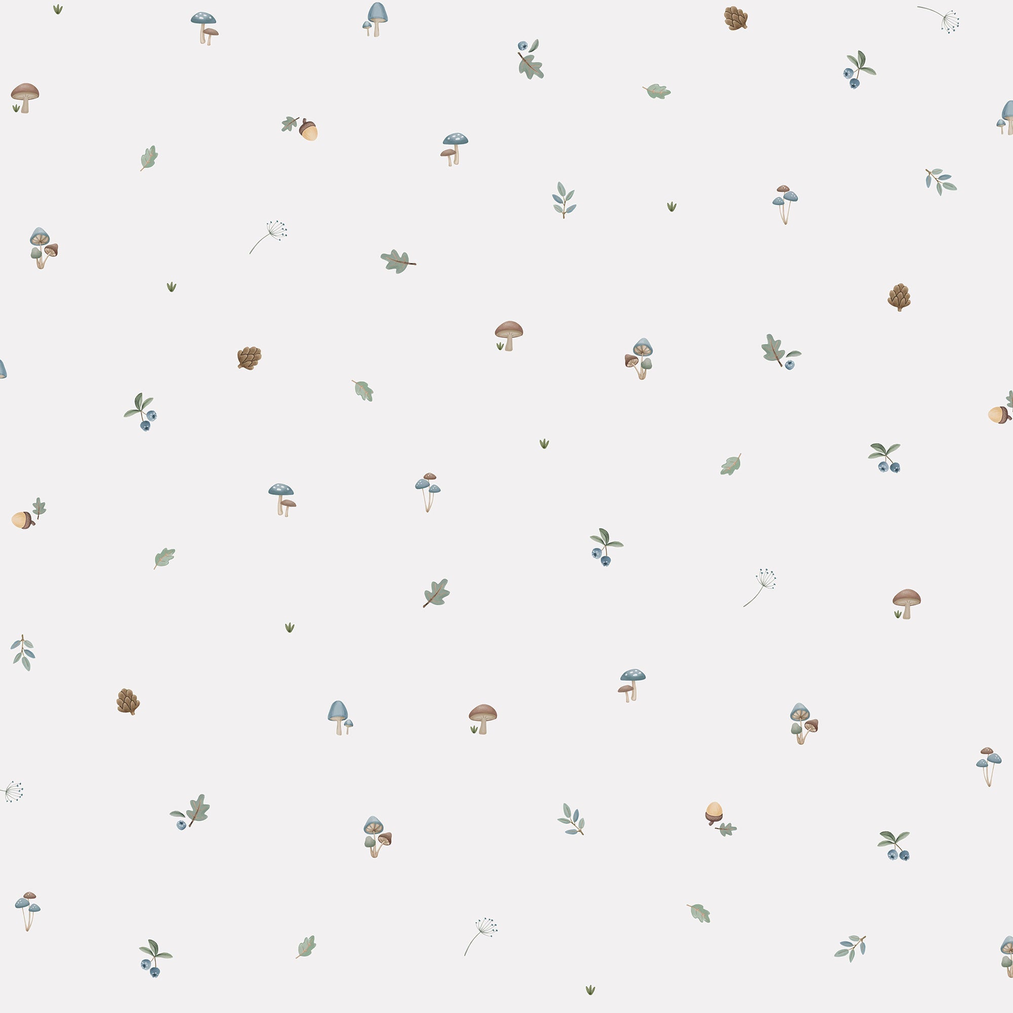 WD119030 Forest Treasures White/blue Wallpaper by Little Dutch