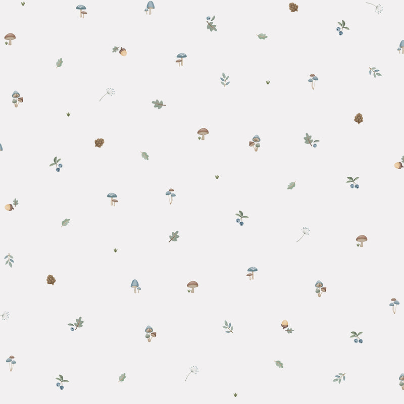 WD119030 Forest Treasures White/blue Wallpaper by Little Dutch