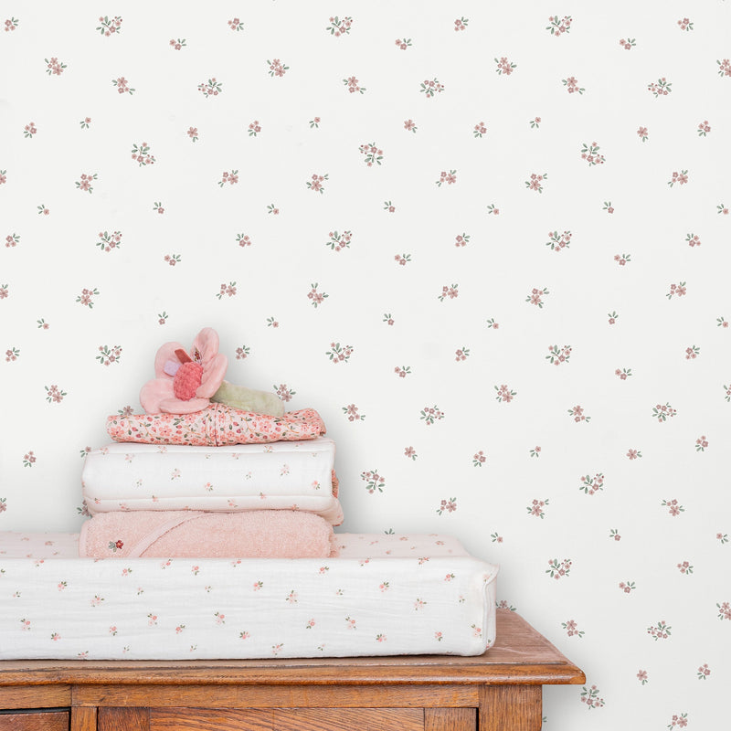 WD119031 Fairy Blossom White/pink Wallpaper by Little Dutch