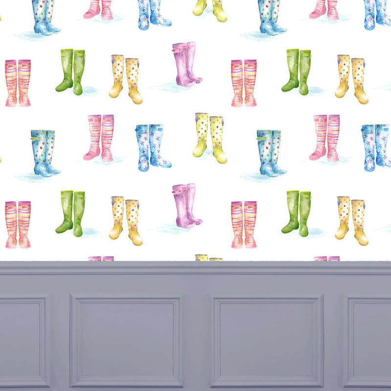 Welly Boots Cream Wallpaper by Voyage Maison | WELLYBO/WPO/CRE