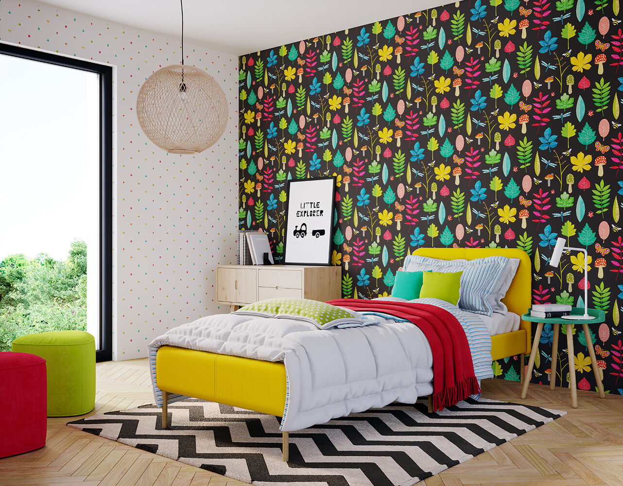 WGU50102W Forest Floor Liquorice Wallpaper by Ohpopsi