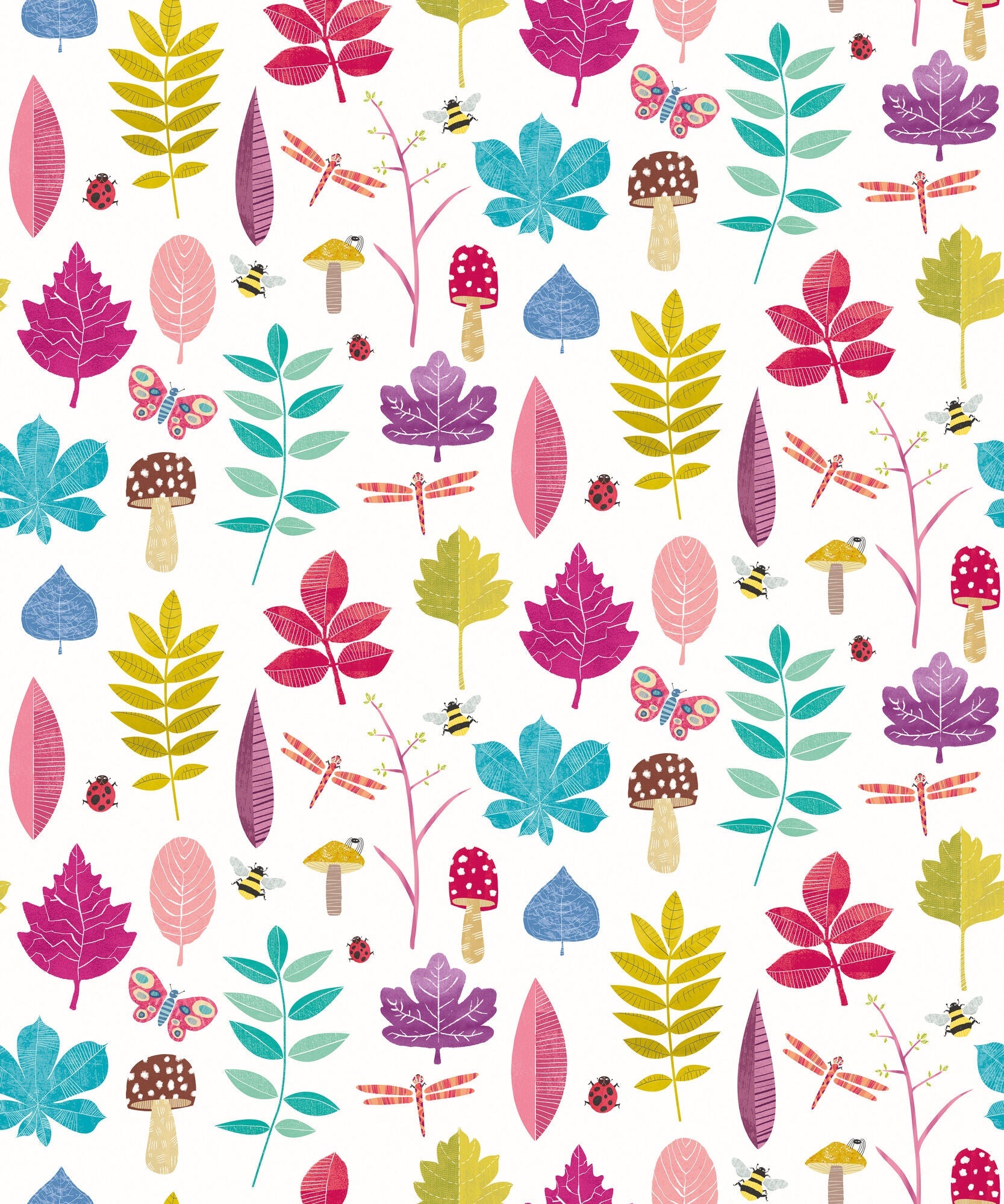 WGU50104W Forest Floor Dolly Mixture Wallpaper by Ohpopsi