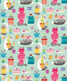 WGU50108W Kitten Kaboodle Spearmint Wallpaper by Ohpopsi