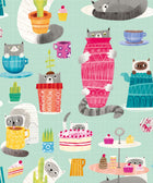 WGU50108W Kitten Kaboodle Spearmint Wallpaper by Ohpopsi