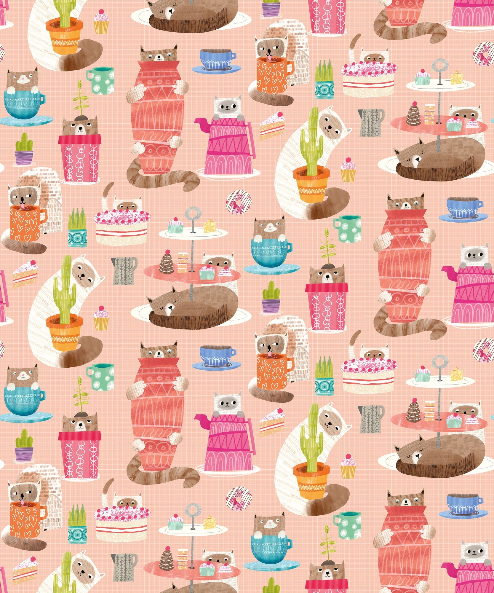WGU50110W Kitten Kaboodle Watermelon Wallpaper by Ohpopsi