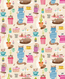 WGU50111W Kitten Kaboodle Marshmallow Wallpaper by Ohpopsi