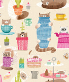 WGU50111W Kitten Kaboodle Marshmallow Wallpaper by Ohpopsi