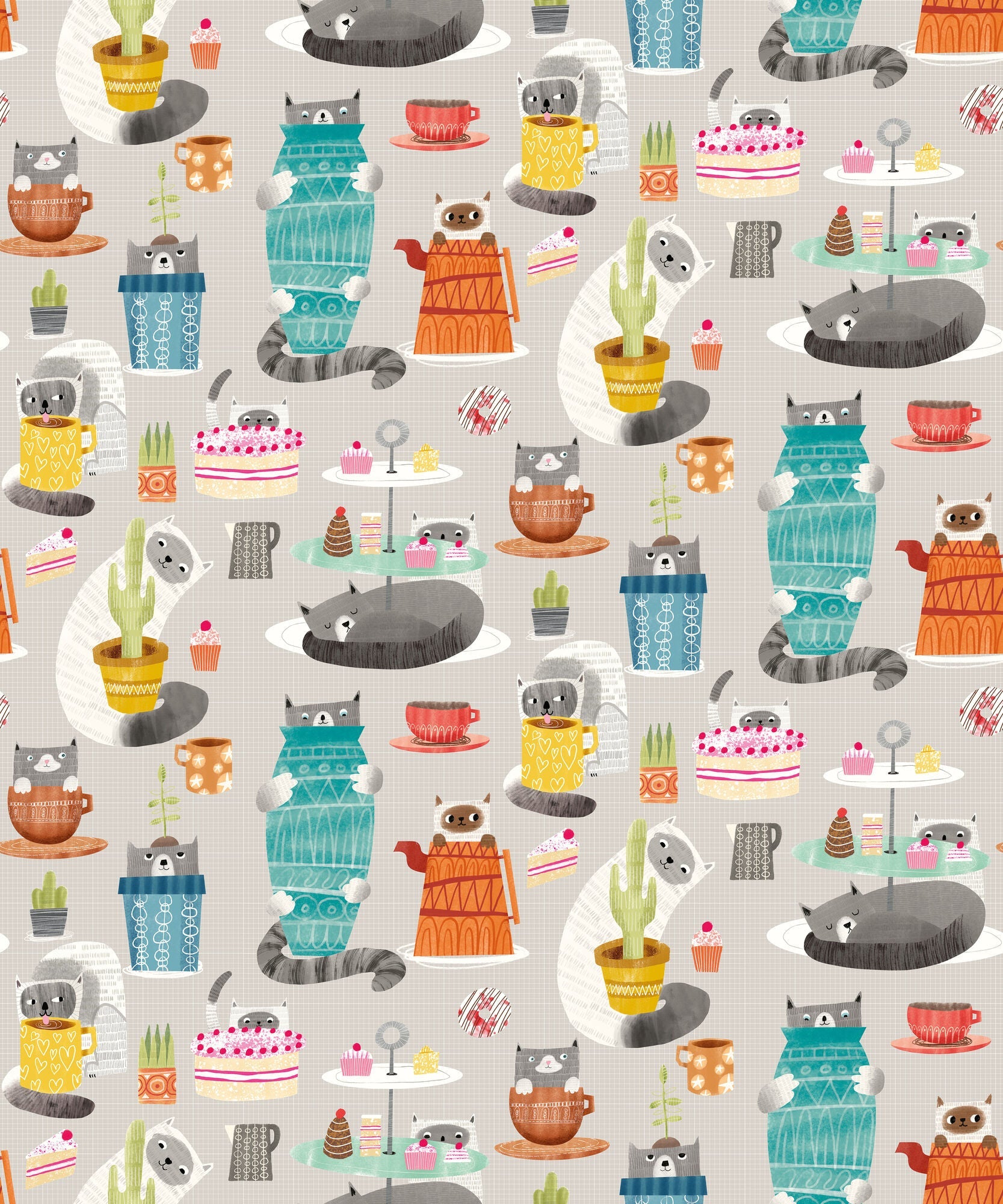 WGU50112W Kitten Kaboodle Peanut Butter Wallpaper by Ohpopsi