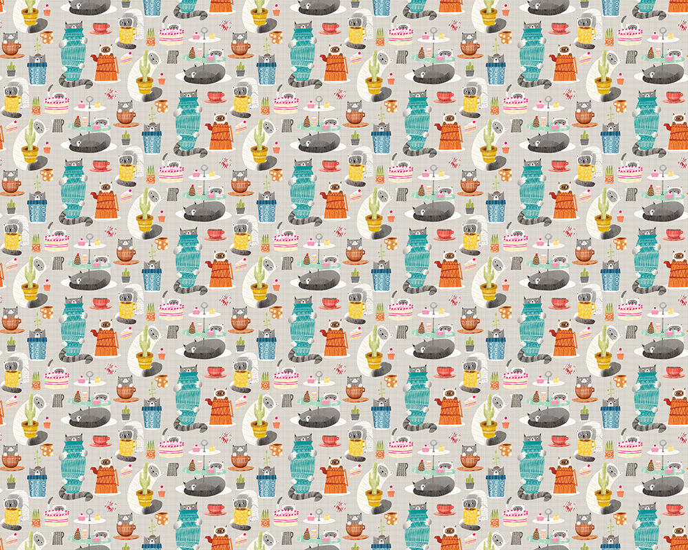 WGU50112W Kitten Kaboodle Peanut Butter Wallpaper by Ohpopsi