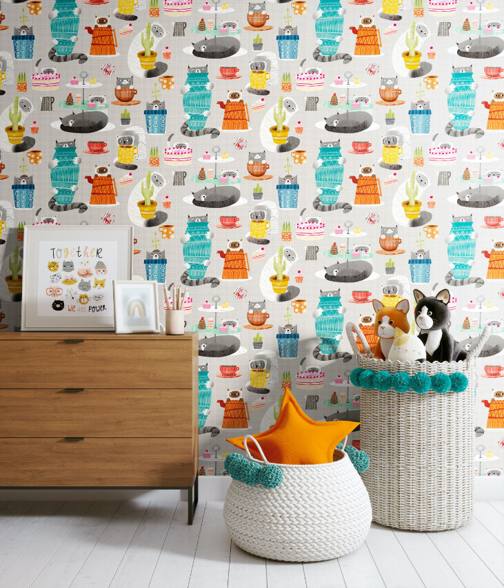 WGU50112W Kitten Kaboodle Peanut Butter Wallpaper by Ohpopsi