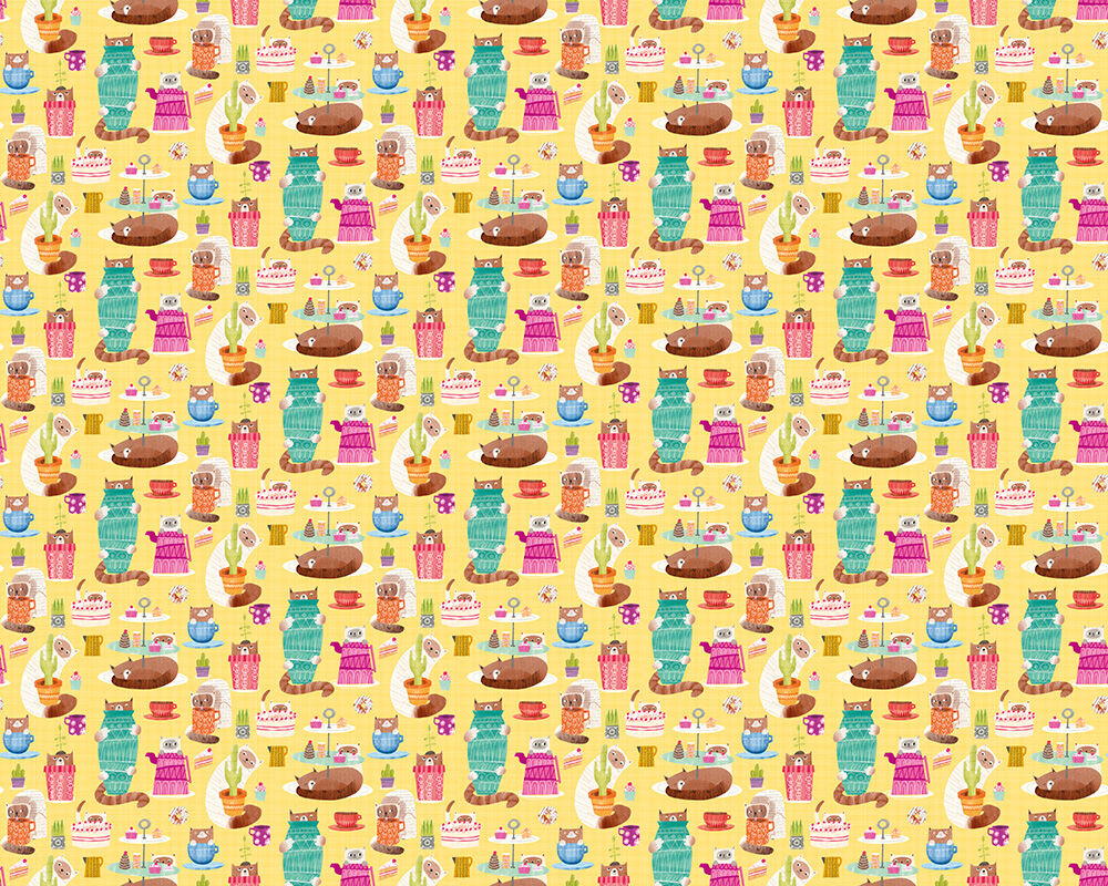 WGU50113W Kitten Kaboodle Dandelion Wallpaper by Ohpopsi