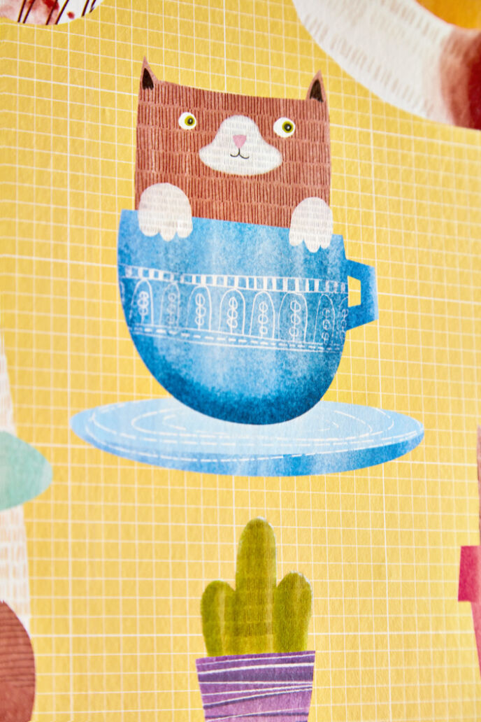 WGU50113W Kitten Kaboodle Dandelion Wallpaper by Ohpopsi