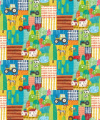 WGU50118W Down On The Farm Teal Twist Wallpaper by Ohpopsi