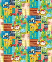 WGU50118W Down On The Farm Teal Twist Wallpaper by Ohpopsi