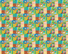 WGU50118W Down On The Farm Teal Twist Wallpaper by Ohpopsi