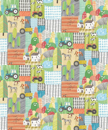 WGU50121W Down On The Farm Sherbet Pastel Wallpaper by Ohpopsi