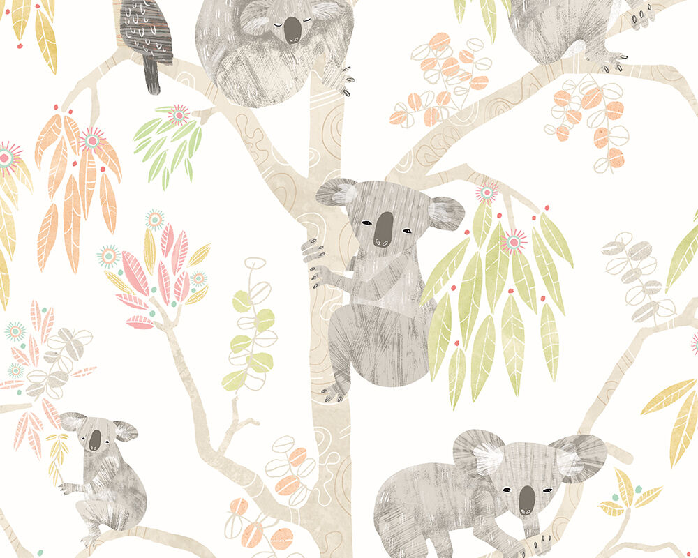 WGU50128W Kooka Koala Flamingo Wallpaper by Ohpopsi